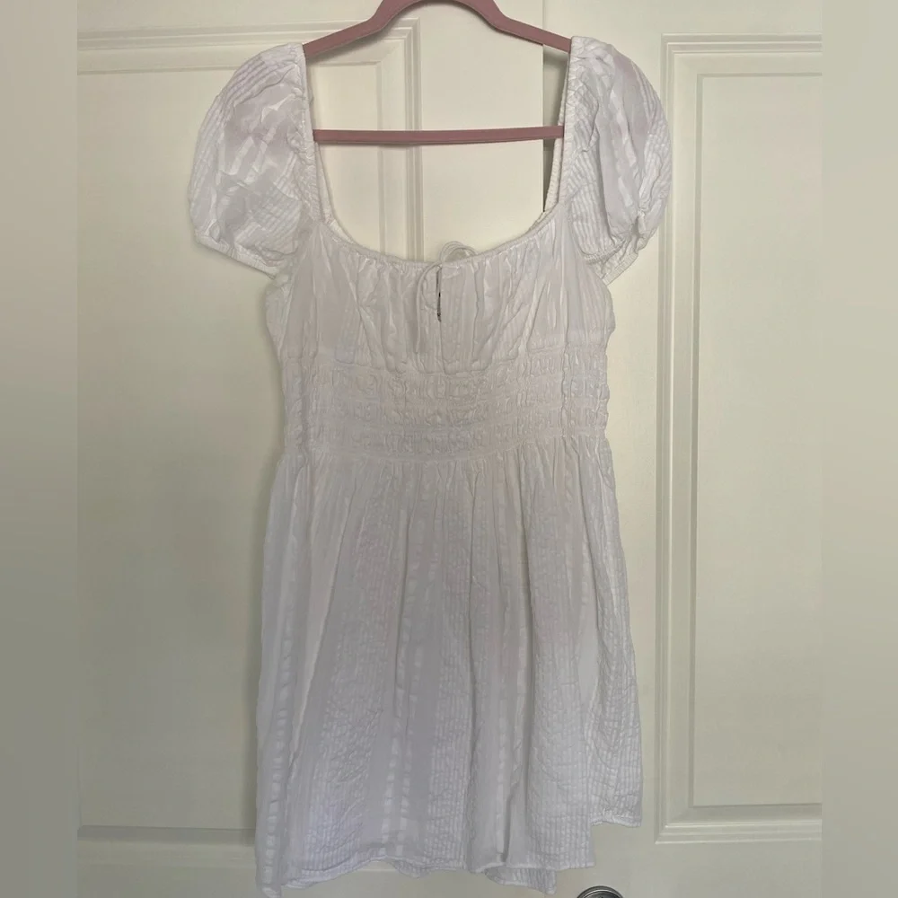 Aritzia Sunday Best White Puff Sleeve mini Dress - Picture 2 of 8
